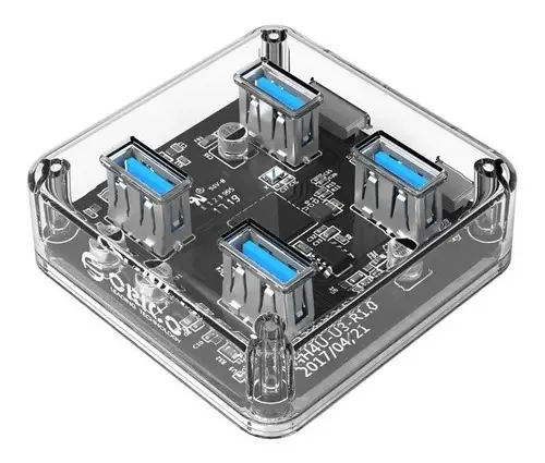Hub Usb 3.0 - 4 Portas - Transparente - Orico - Mh4u-u3