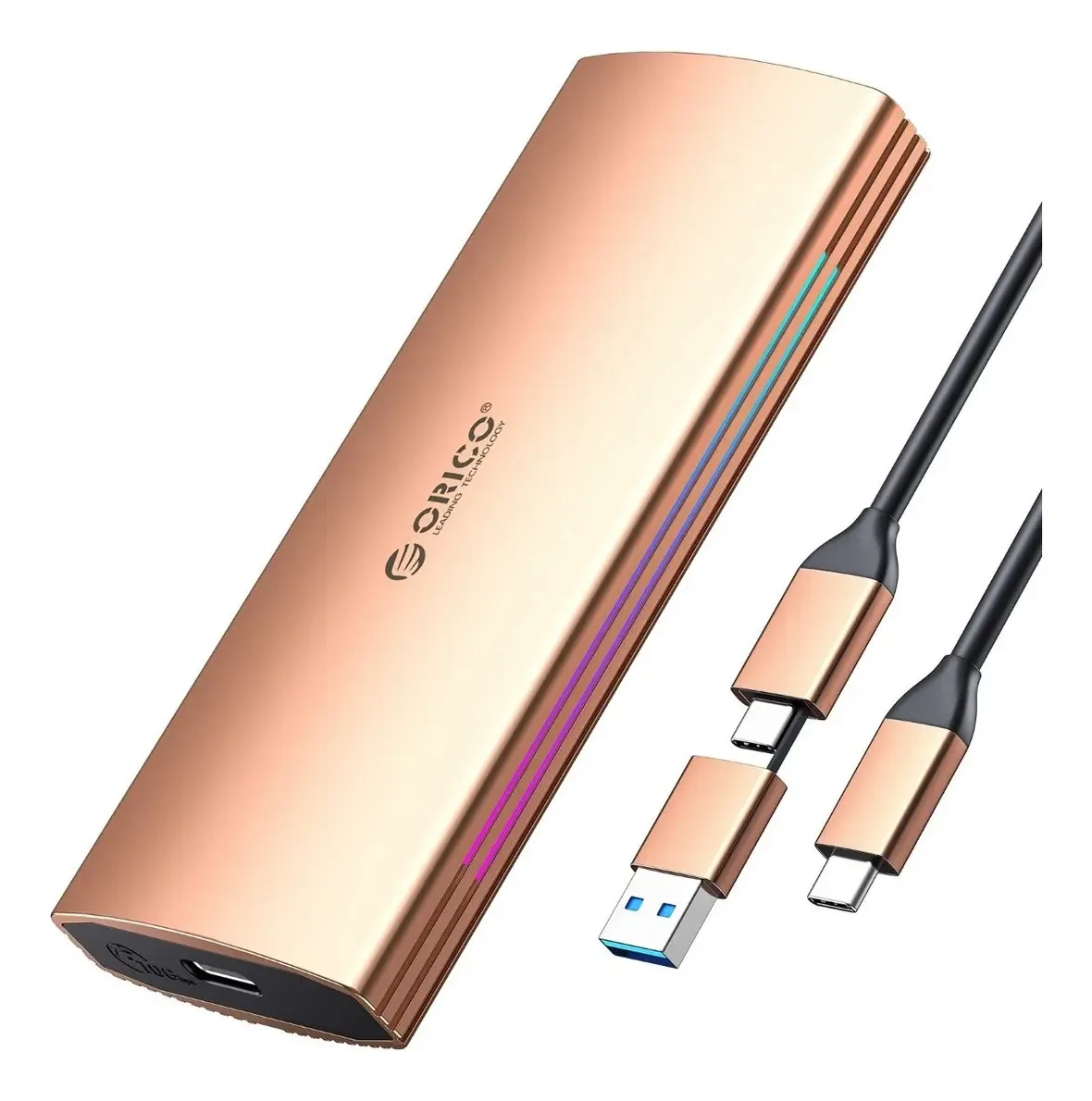 Capa Ssd M.2 Nvme Rgb Capa Ssd para jogos Orico Type-C