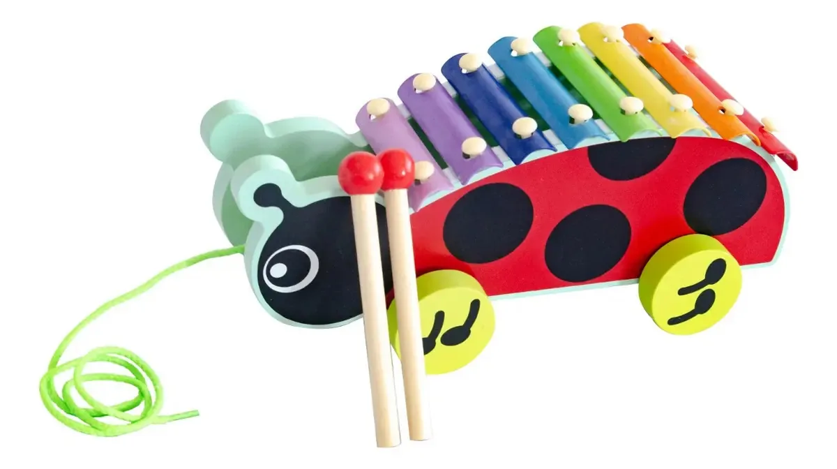 Xilofone Acool Ac7324 Wooden Ladybug Drag