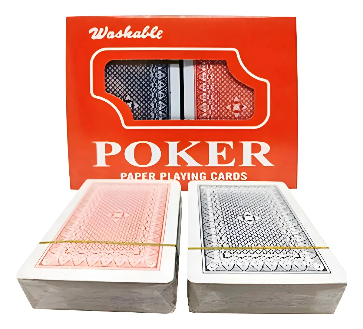 Cartas Carioca de Poker de Cartas Inglesas Vermelhas e Azuis de 2 Baralhos