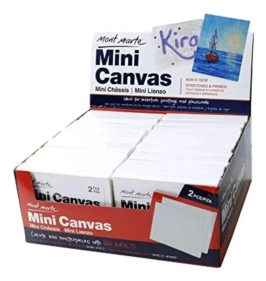 Pacote de 36 mini telas de 8 x 10 cm Mont Marte White