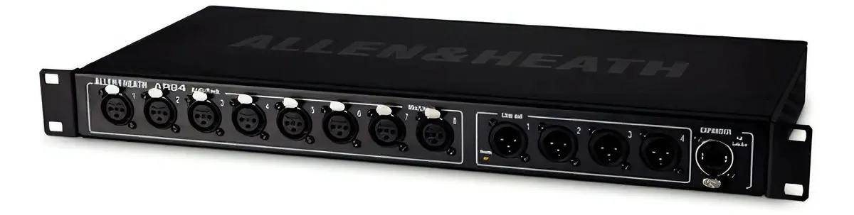 Rack de áudio com 8 entradas XLR e 4 saídas Allen & Heath Ar0804