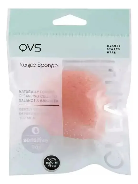 Esponja de Limpeza e Massagem Facial Konjac 100% Natural Qvs