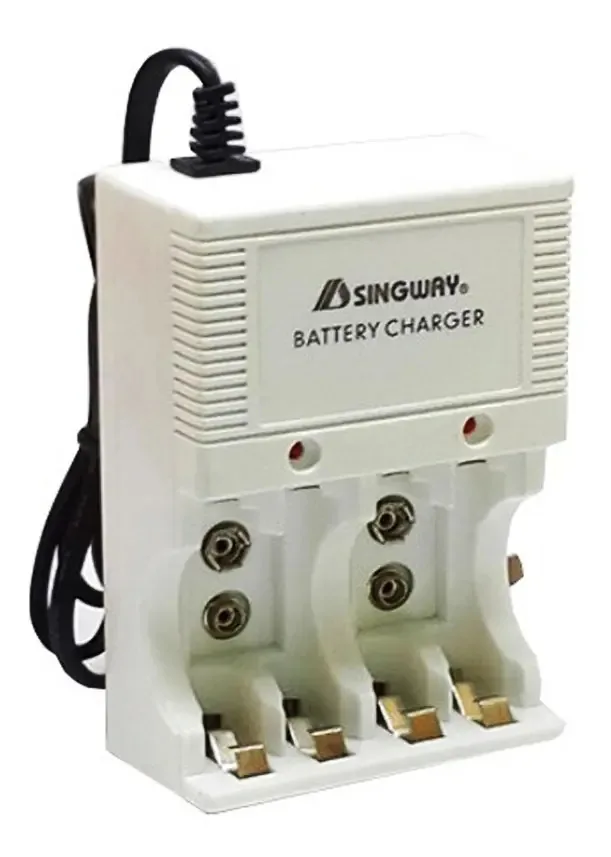 Carregador Singway 220V Pilhas AA/AAA e Baterias 9V Recarregáveis