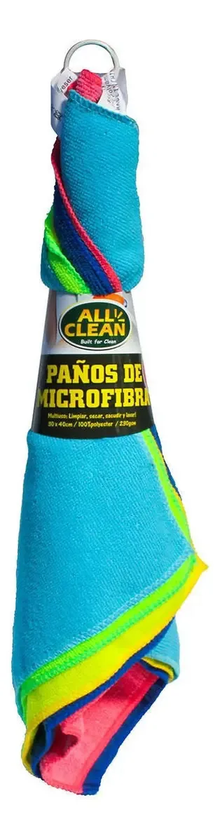 Pacote de panos de microfibra, 5 cores unidas, multicoloridas