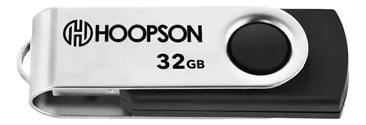 Pen Drive 32GB Hoopson USB 2.0 Preto Com Tampa Deslizante