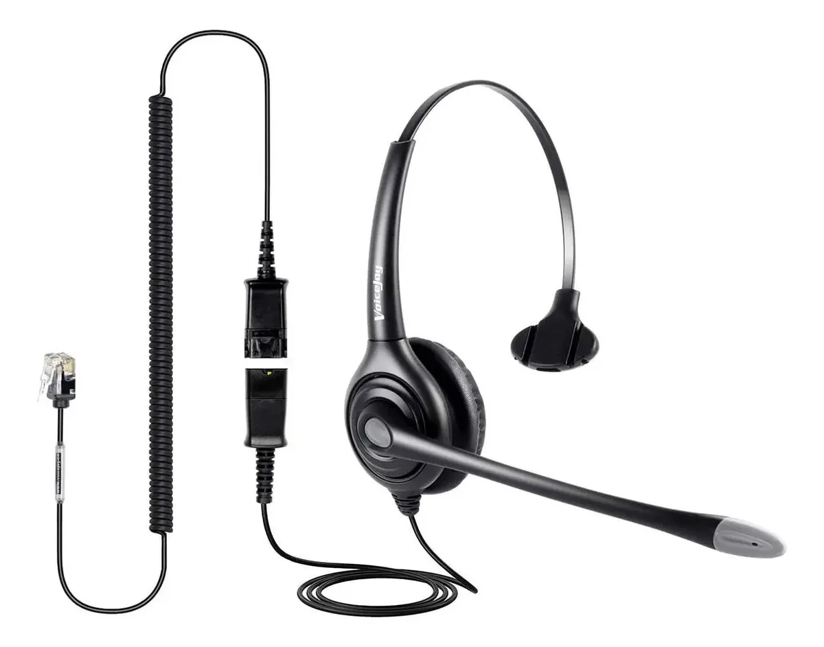 Fone de ouvido monofônico com microfone e desconexão rápida com