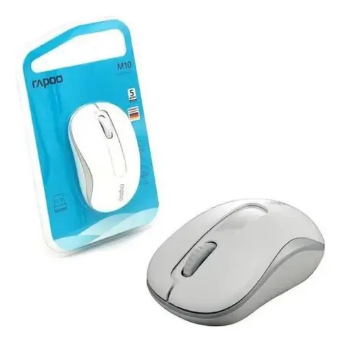 Mouse Sem Fio Rapoo M10Plus Branco Óptico e Portátil