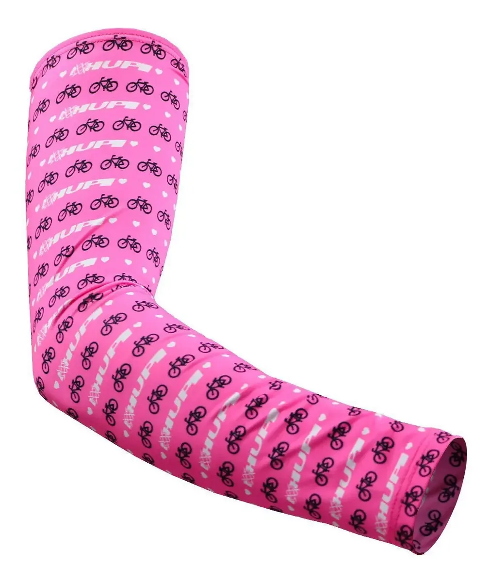 Manga de Compressão Hupi Para Braço Com Proteção UV50+ Rosa