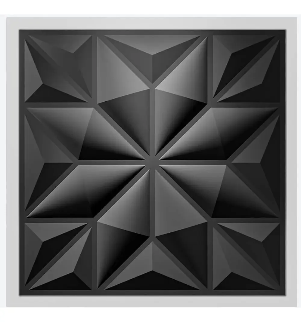 Painéis de parede 3D em PVC Black Diamond - Decoração premium