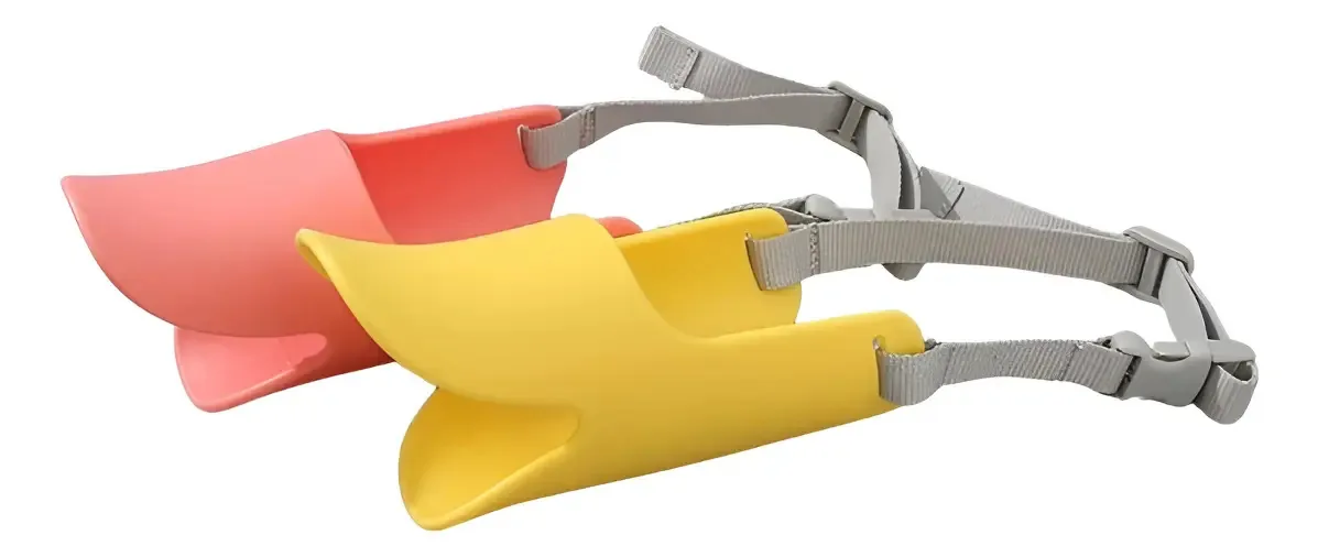 Focinho para animais de estimação Duck Mouth - amarelo médio/rosa