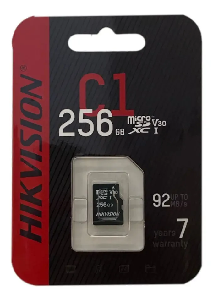 Cartão De Memória Hikvision 256gb Microsd C1 Series
