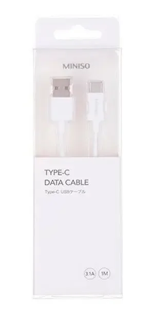 Cabo de dados Miniso tipo C, branco de 1 m