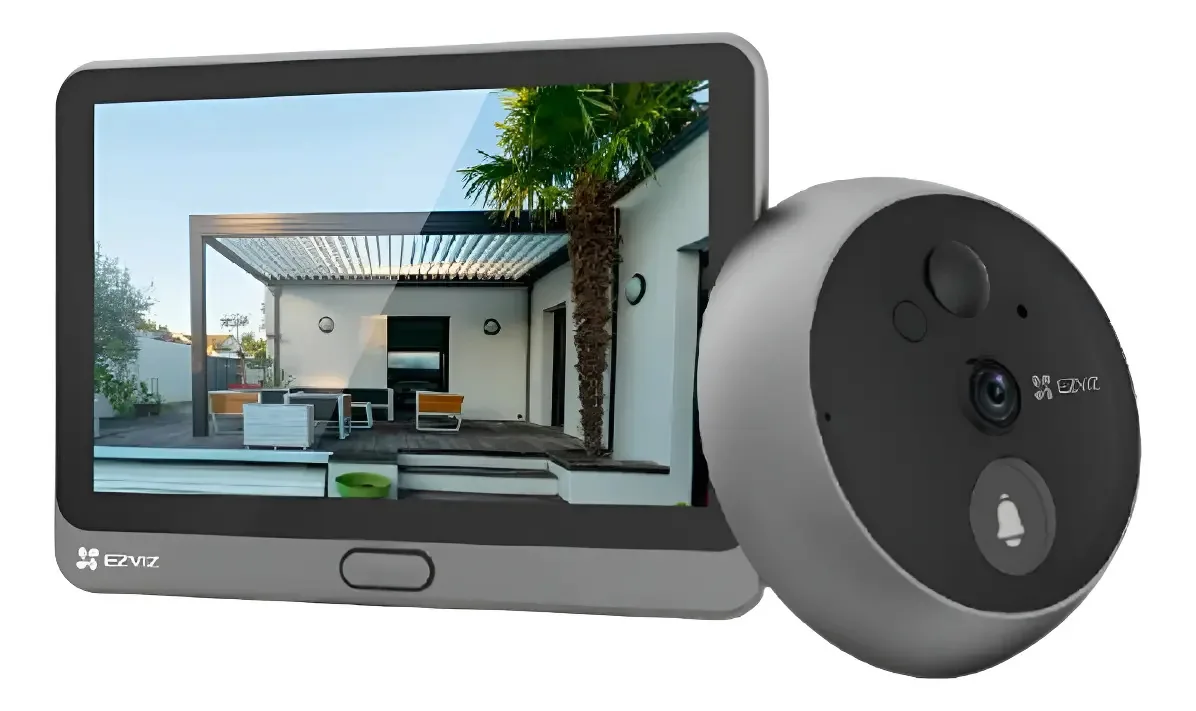 Portador de vídeo Mirilla Ezviz Ip Wifi 2mp 1080p com tela de áudio branca
