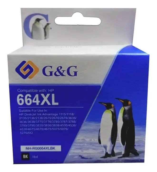 Suprimentos de impressão de 22 ml com cartucho preto alternativo H-664 Xl