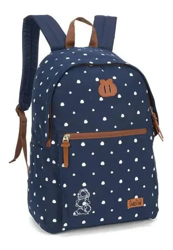 Mochila Feminina Escolar Notebook Garfield Azul