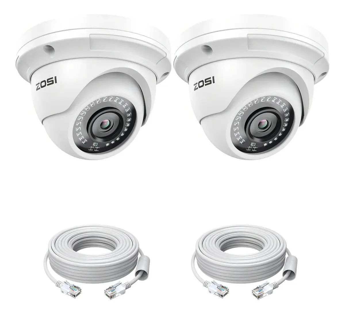 Câmeras de segurança IP PoE adicionais Zosi 2 Pack