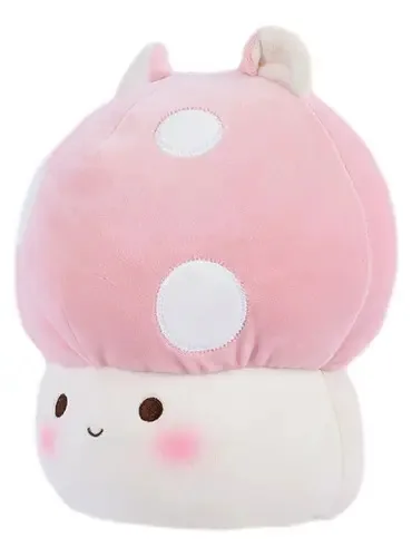 Cogumelo de pelúcia Miniso com orelhas de pelúcia rosa 24x24 cm