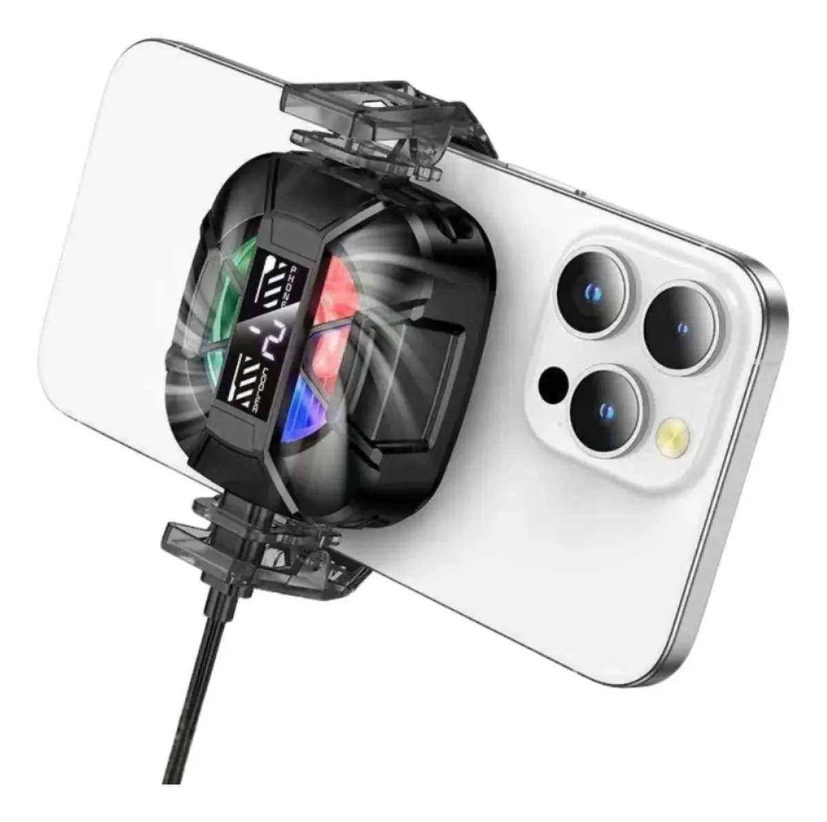 Ventilador Cooler Hoco Gaming Rgb para jogos de vídeo móveis preto