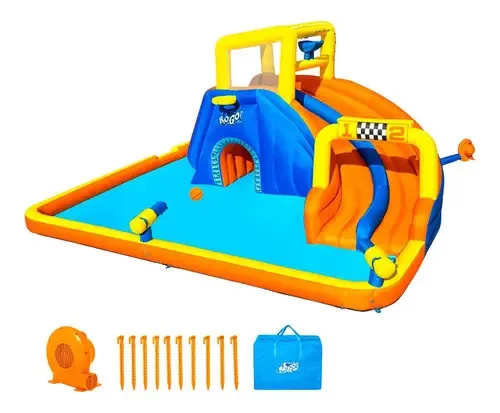 Centro de jogos aquáticos inflável Bestway Brincolin Heavy Duty, cor azul