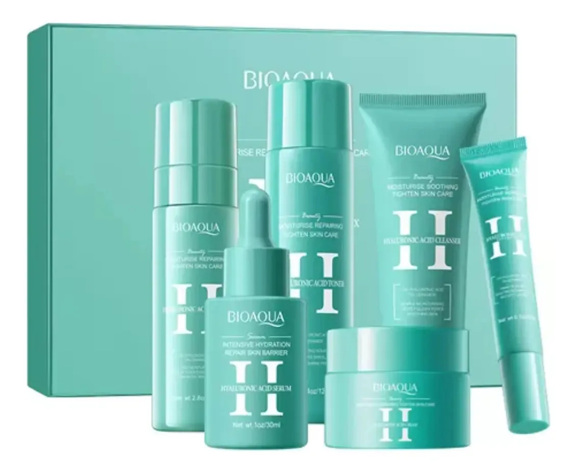 Conjunto 6 Em 1 Cuidados Faciais Skincare Ácido Hialurônico Bioaqua