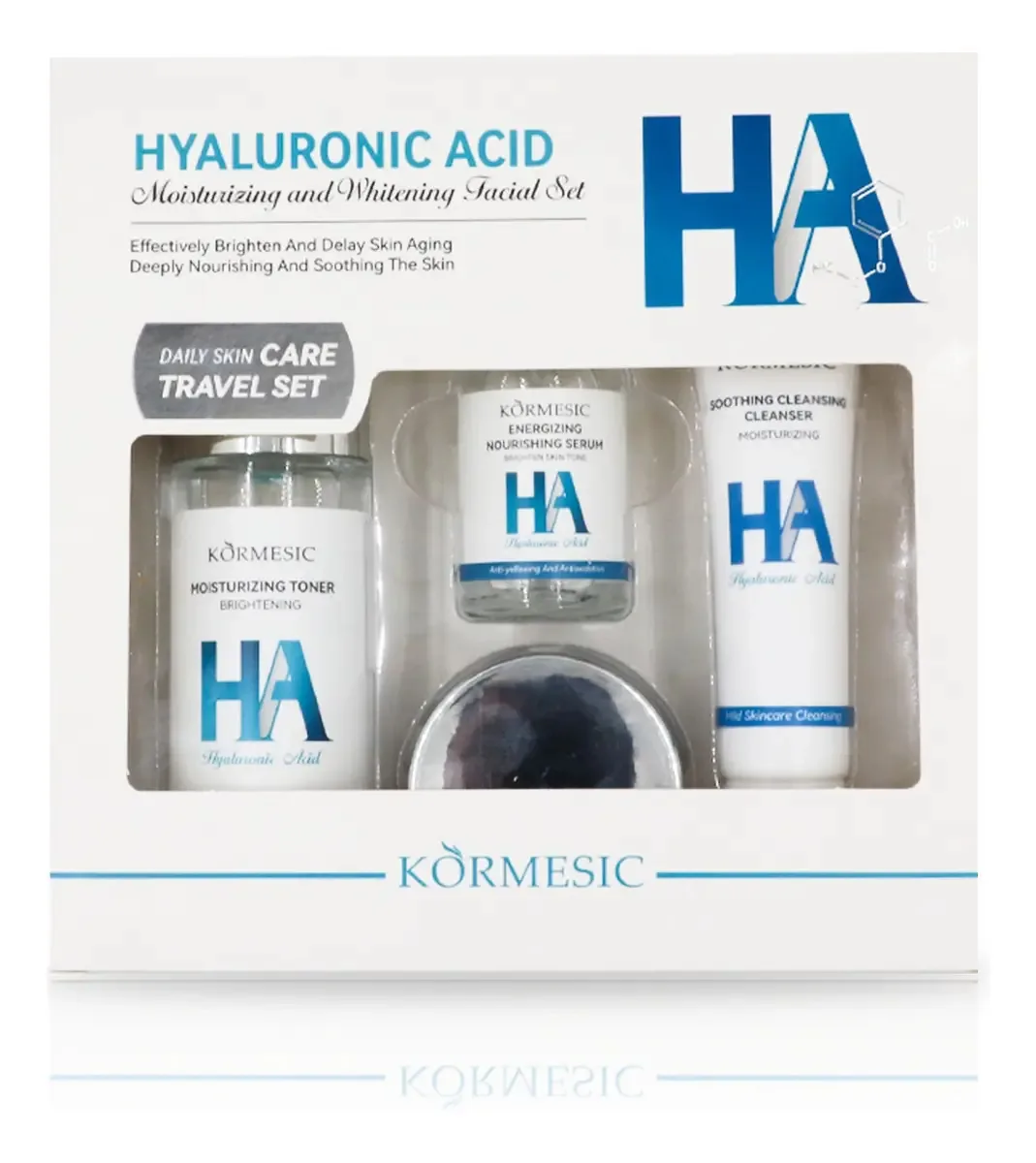 Kit de Cuidados Faciais com Ácido Hialurônico Care Travel Set