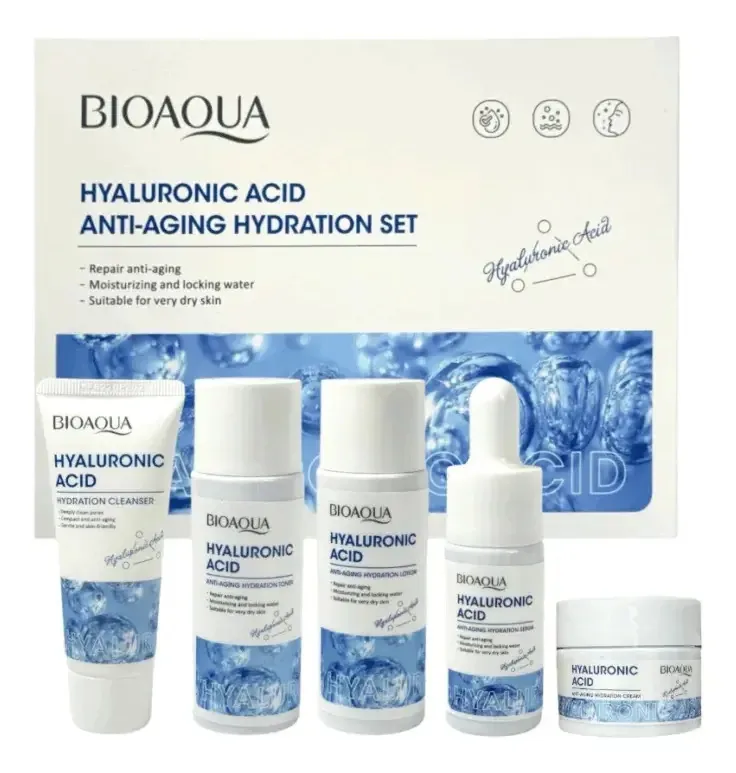 Kit Mini de Cuidados Faciais para Viagem Ácido Hialurônico Bioaqua