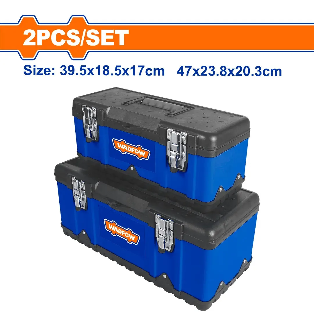 Caixa de ferramentas Wadfow WTB6A02 de plástico azul
