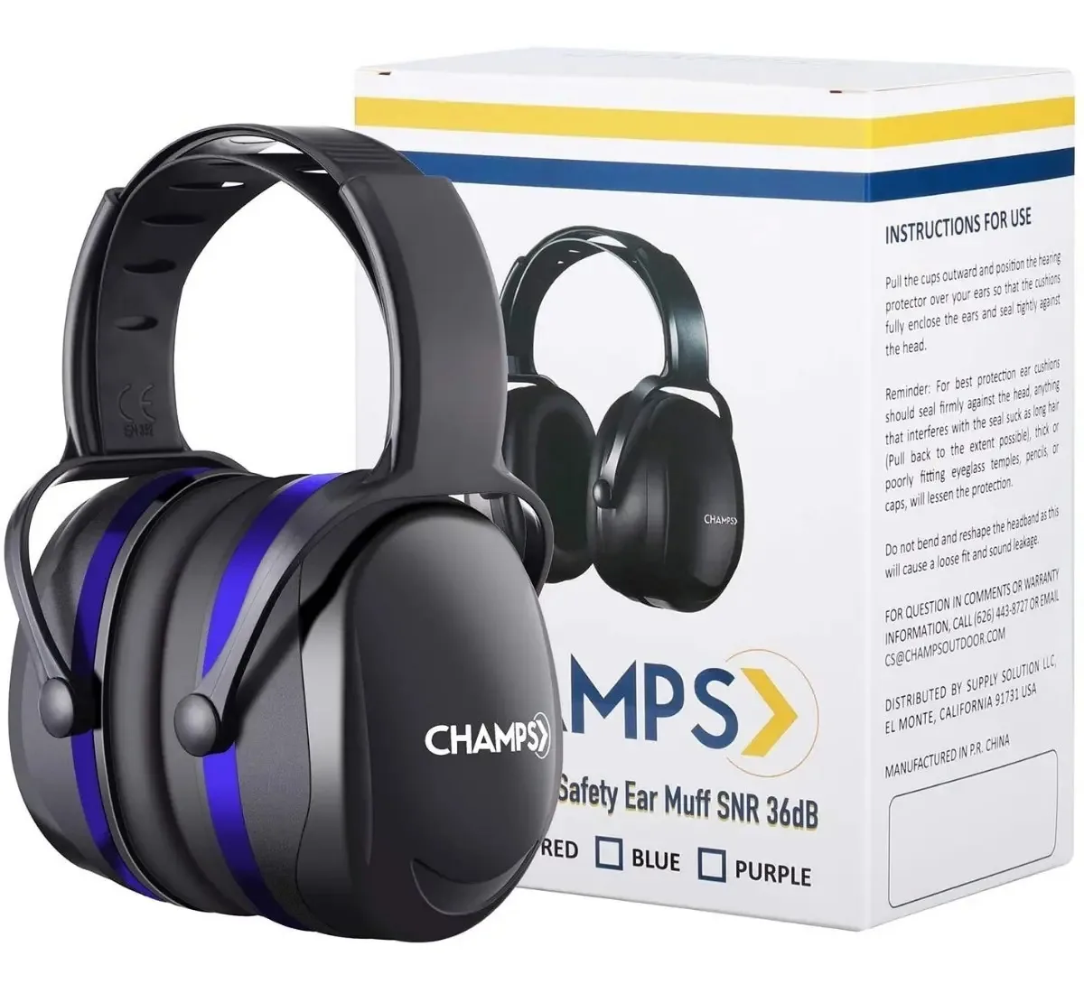 Protetores de ouvido Champs Noise Suppressor Nrr 29db Cor azul/preto