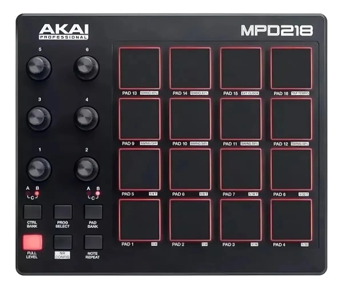 Controlador DJ Akai MPD218 Preto 16 Pads USB MIDI Hot Cue Windows Mac