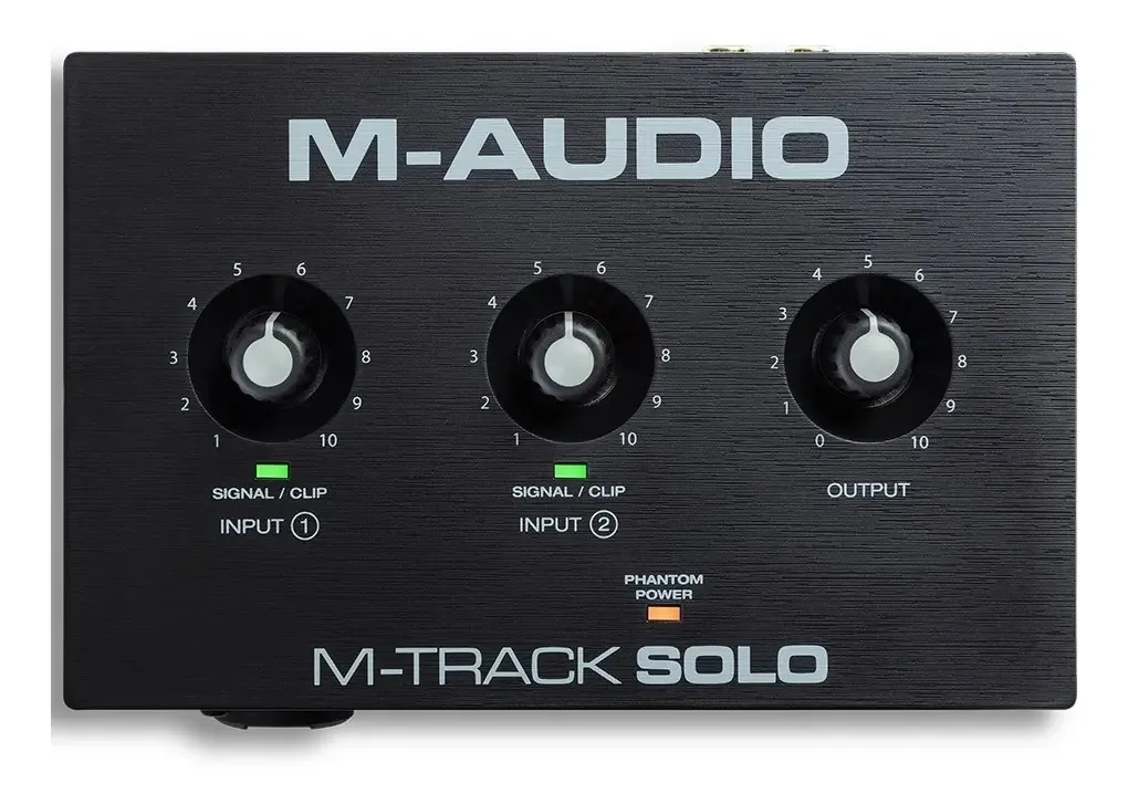 Placa de áudio USB 2 entradas 2 saídas M-audio Mtracksoloii Black Color