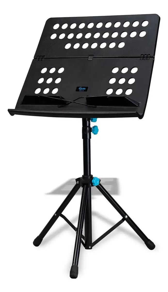 Estante Partitura Guitto Profissional Dobrável Aço Com Bag Preto