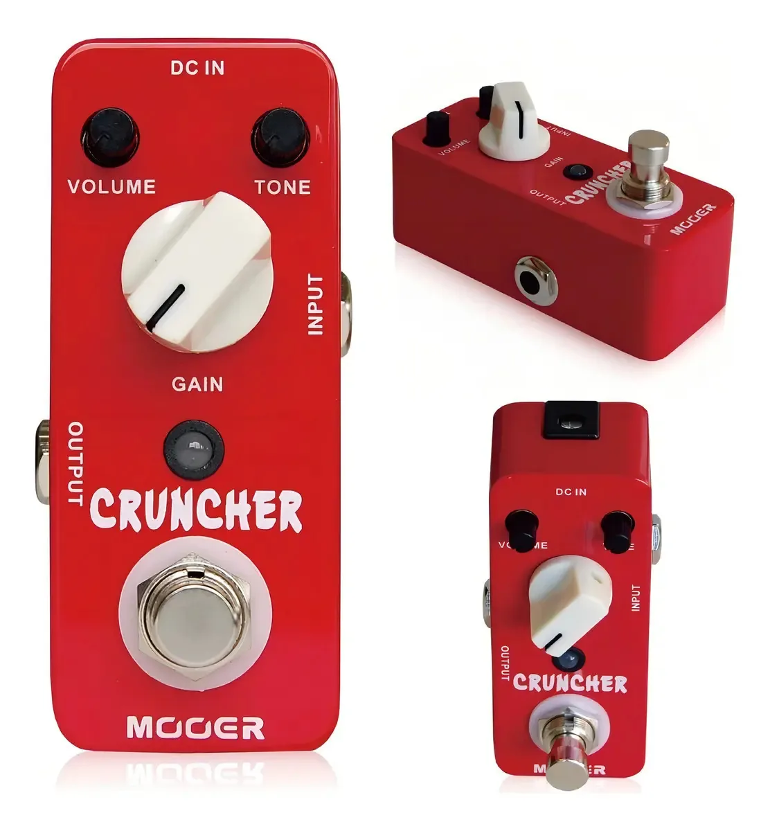 Pedal Mooer Cruncher Distorção Vermelho Para Guitarra Elétrica