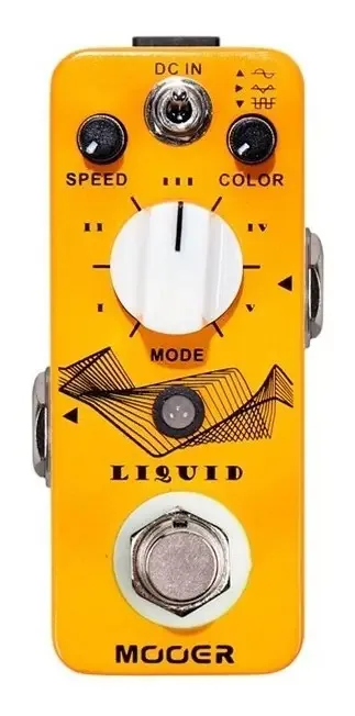 Pedal Phaser Mooer Liquid Amarelo para Guitarra Efeitos Sonoros