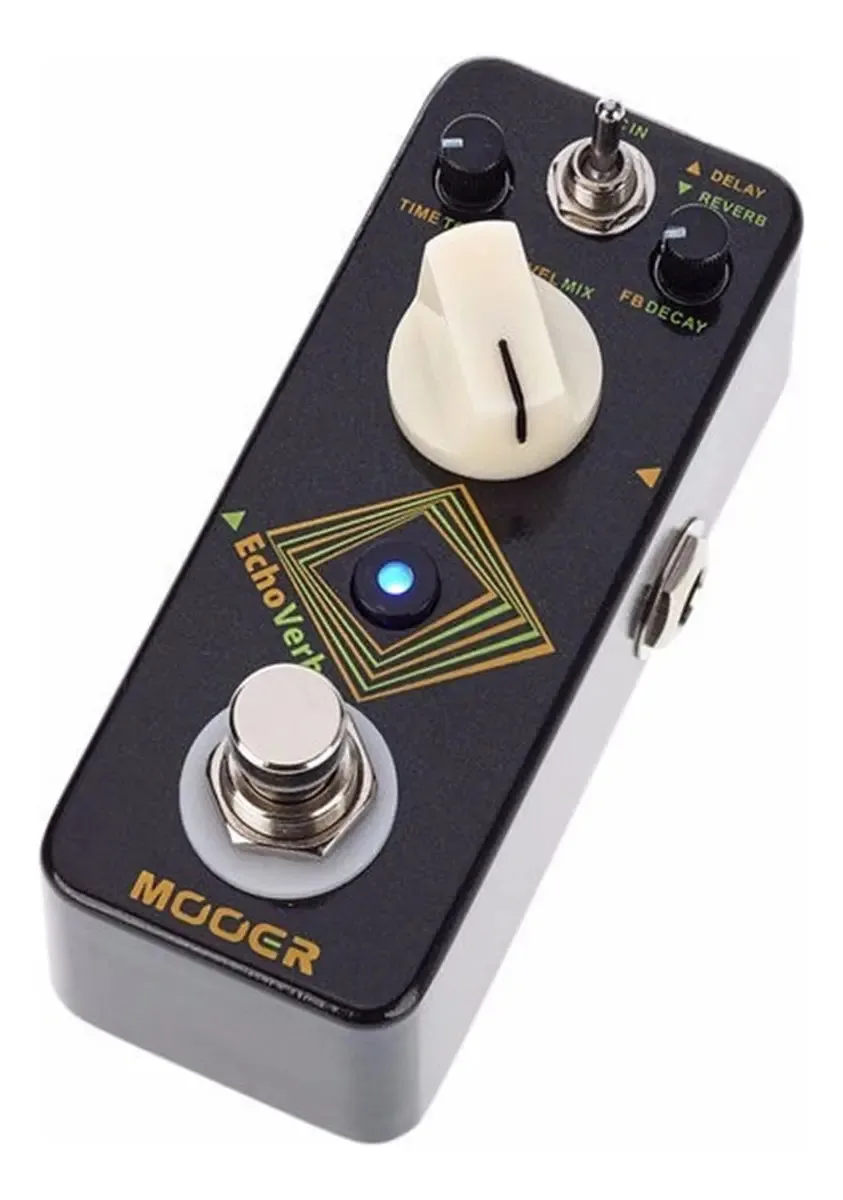Pedal de efeitos Mooer Mdv1 Echo Reverb, cor preta