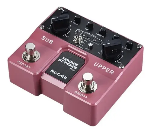 Pedal de efeitos Mooer Mtop Tender Octaver Pro, cor vermelha