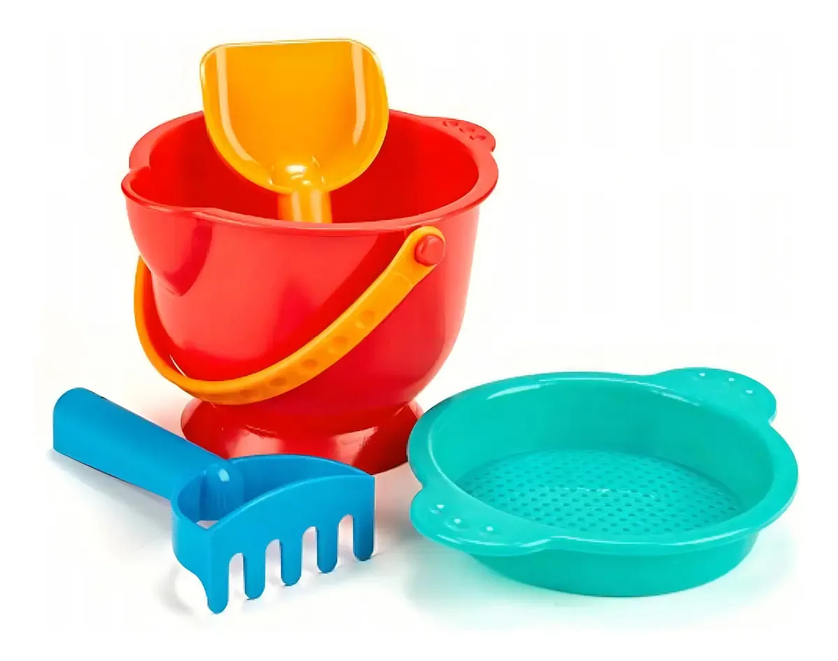 Conjunto de brinquedos de areia Hape Beach Basics, incluindo peneira
