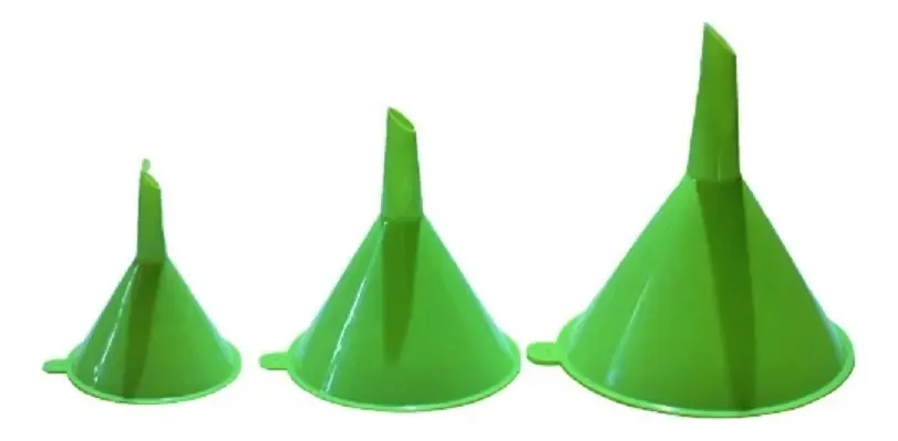 Pacote de 3 funis de plástico multiuso - confeitaria e limpeza