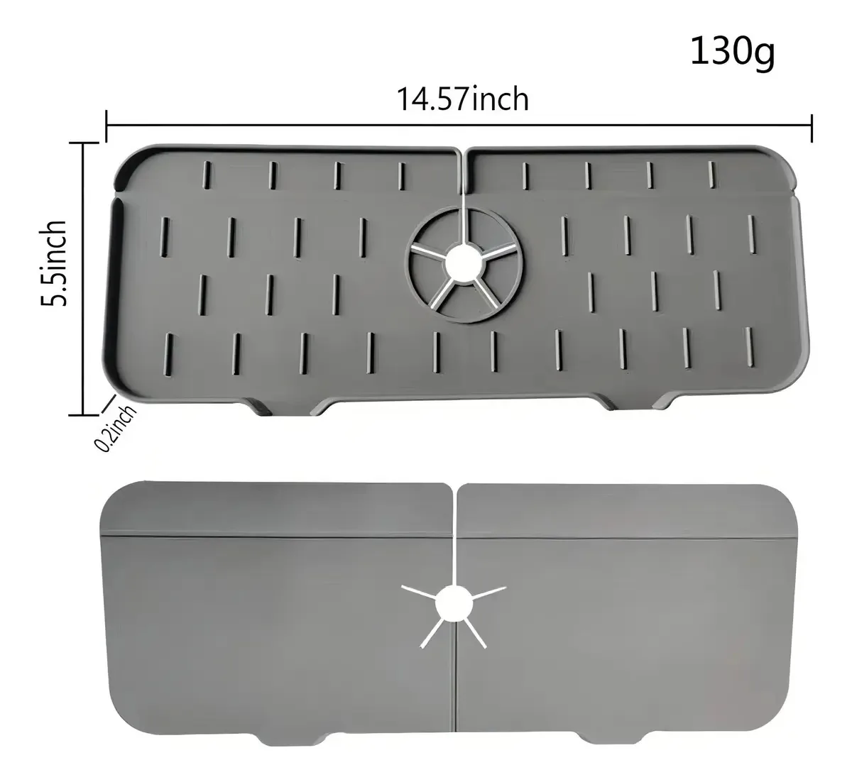 Acgrade Tapetes De Silicone Para Bancada De Cozinha, Tapete De Torneira De Silicone Cinza, Para Evitar Acúmulo De Água Sob A Torneira, Protetor Contra Respingo De Pia, Tapete De
