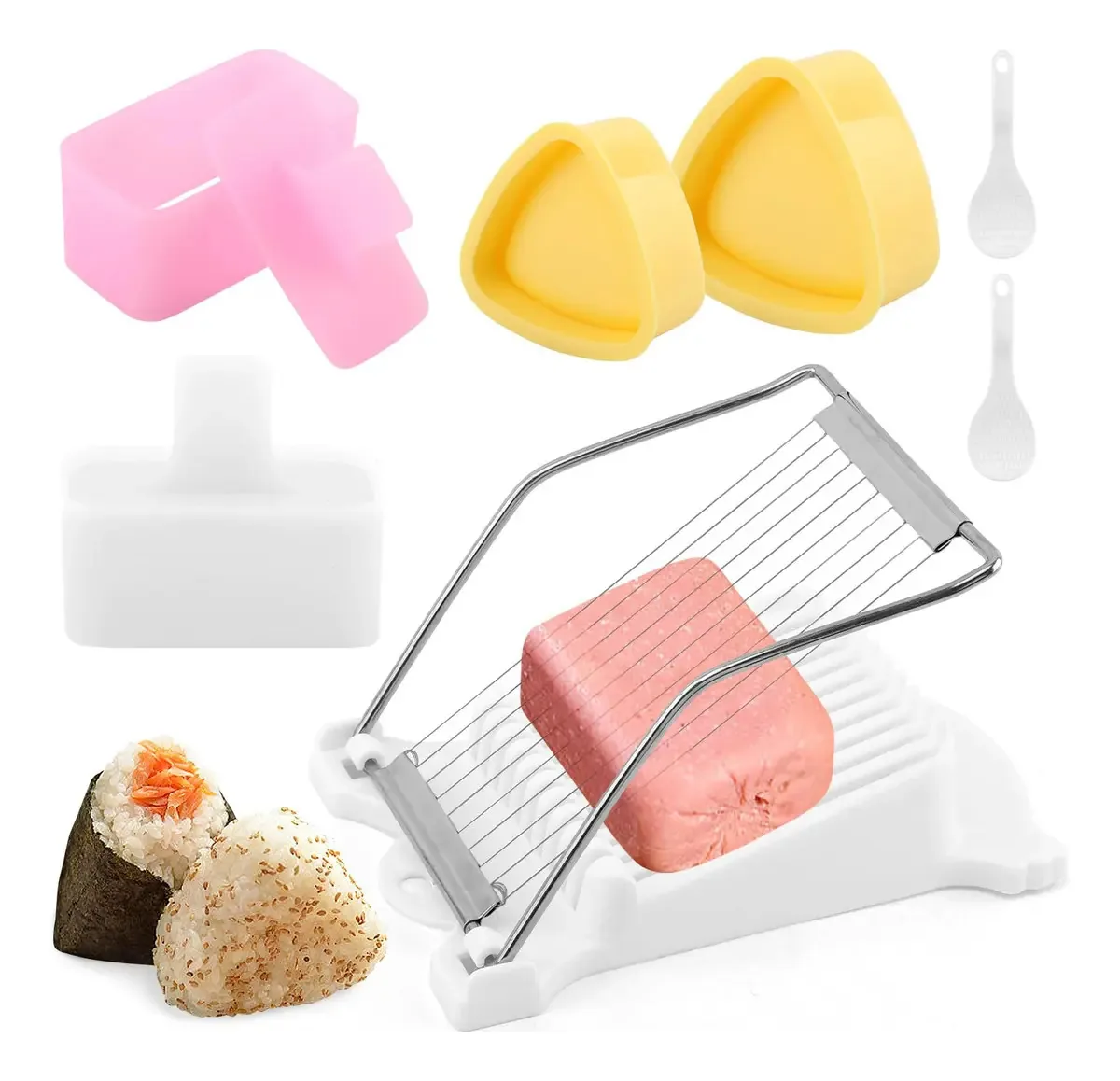 Kit de fabricação de bolas de arroz japonesas, 7 peças com M