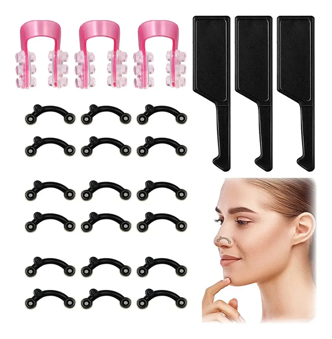Com clipe, fotografando, Lift Straighten Nose Shaper, 3 conjuntos, cor: preto
