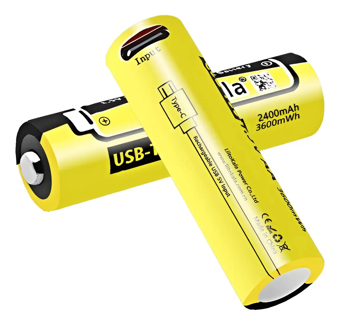 Bateria AA recarregável Liitokala T36 3600mWh USB-c