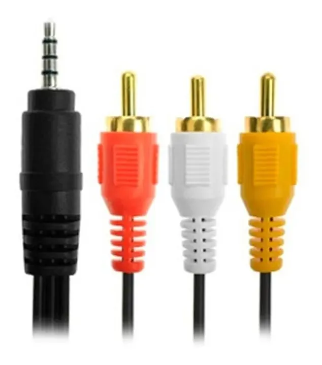 Cabo Spica de 4 contatos para 3 Rca 1,80 metros de áudio e vídeo