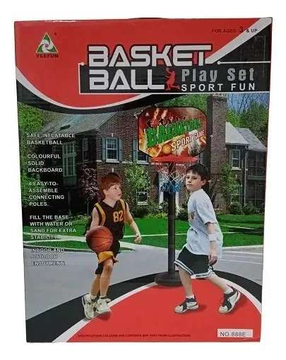 Cesta de basquete esportiva divertida com pé sem bola