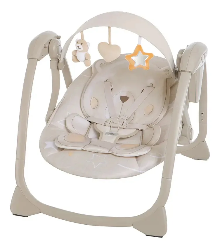 Cadeira De Balanço Automática Bluetooth Urso Mastela Bege Urso