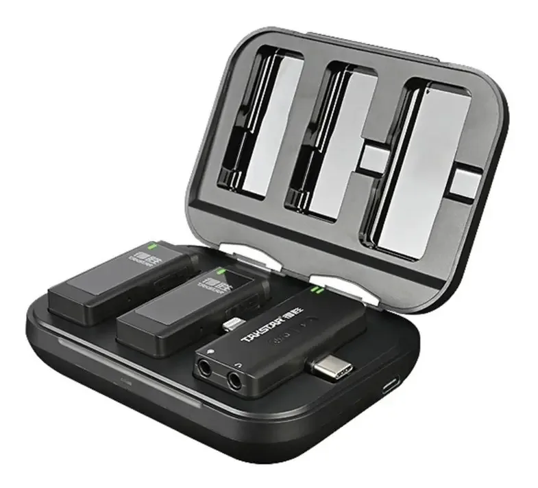 Mini microfones sem fio, lapela para celular, iPhone, iPad, cor: preto