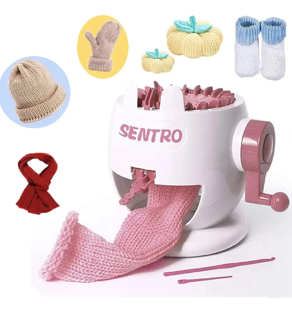 Máquina de tricotar Xizhiyo com 22 agulhas, tricô Loom In. Cor Rosa
