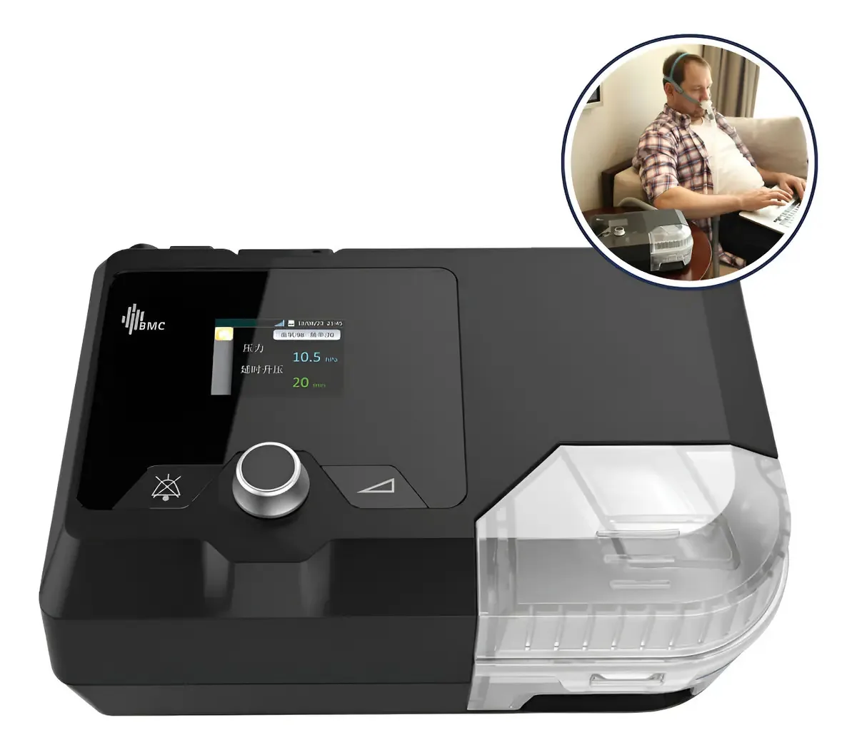 Equipamento Auto Cpap Bmc G2s para apneia do sono e umidificador