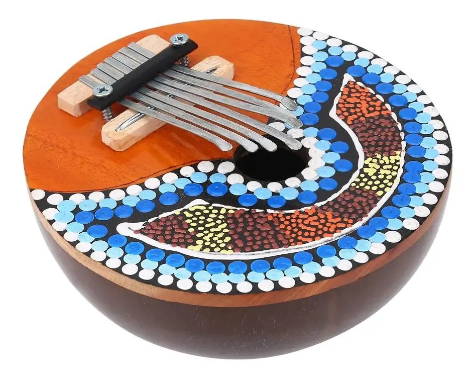 Vgeby1 7 teclas ajustáveis Coco Mbira Portable Kalimba