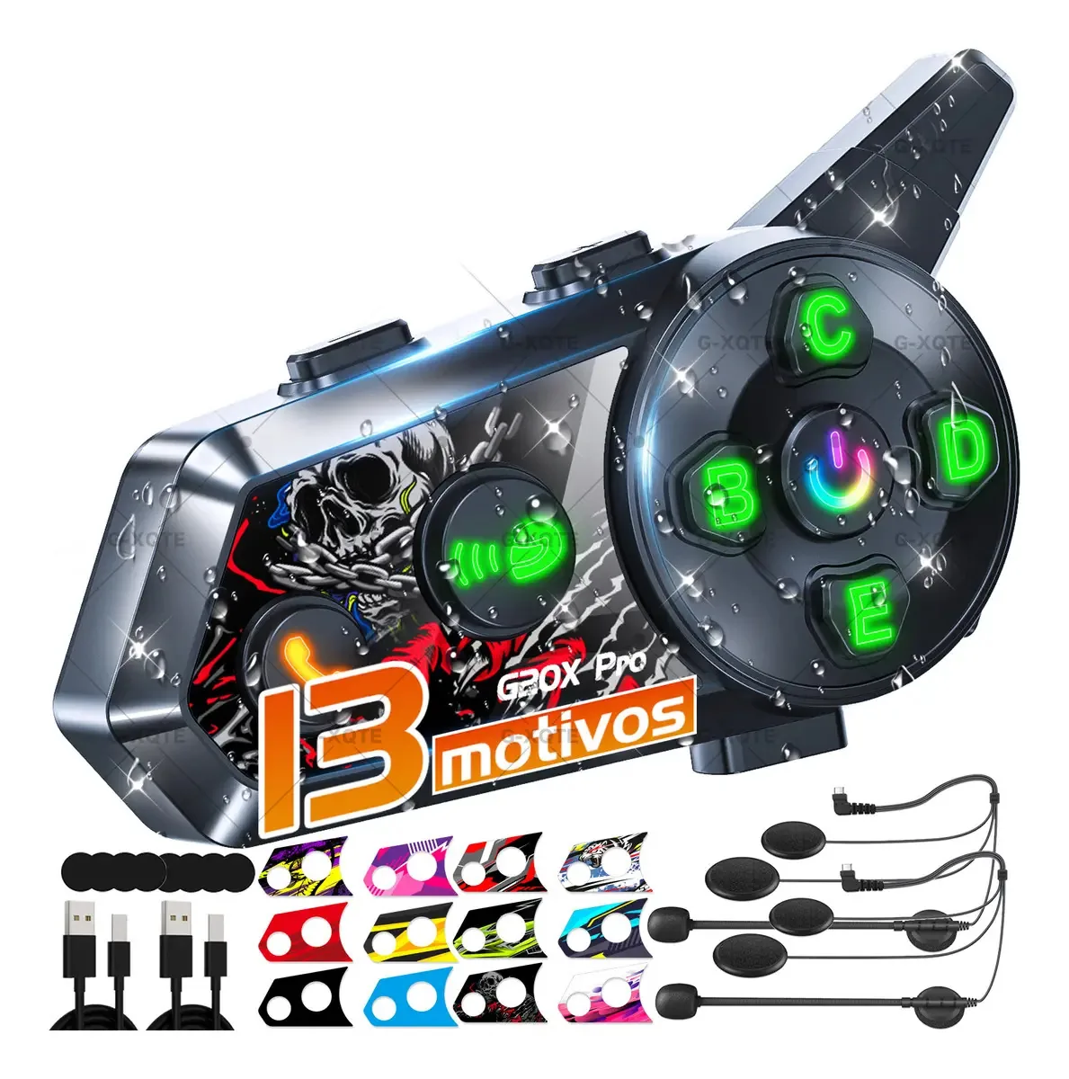 Intercomunicador de capacete de motocicleta Ipx6 Multiple 1200m